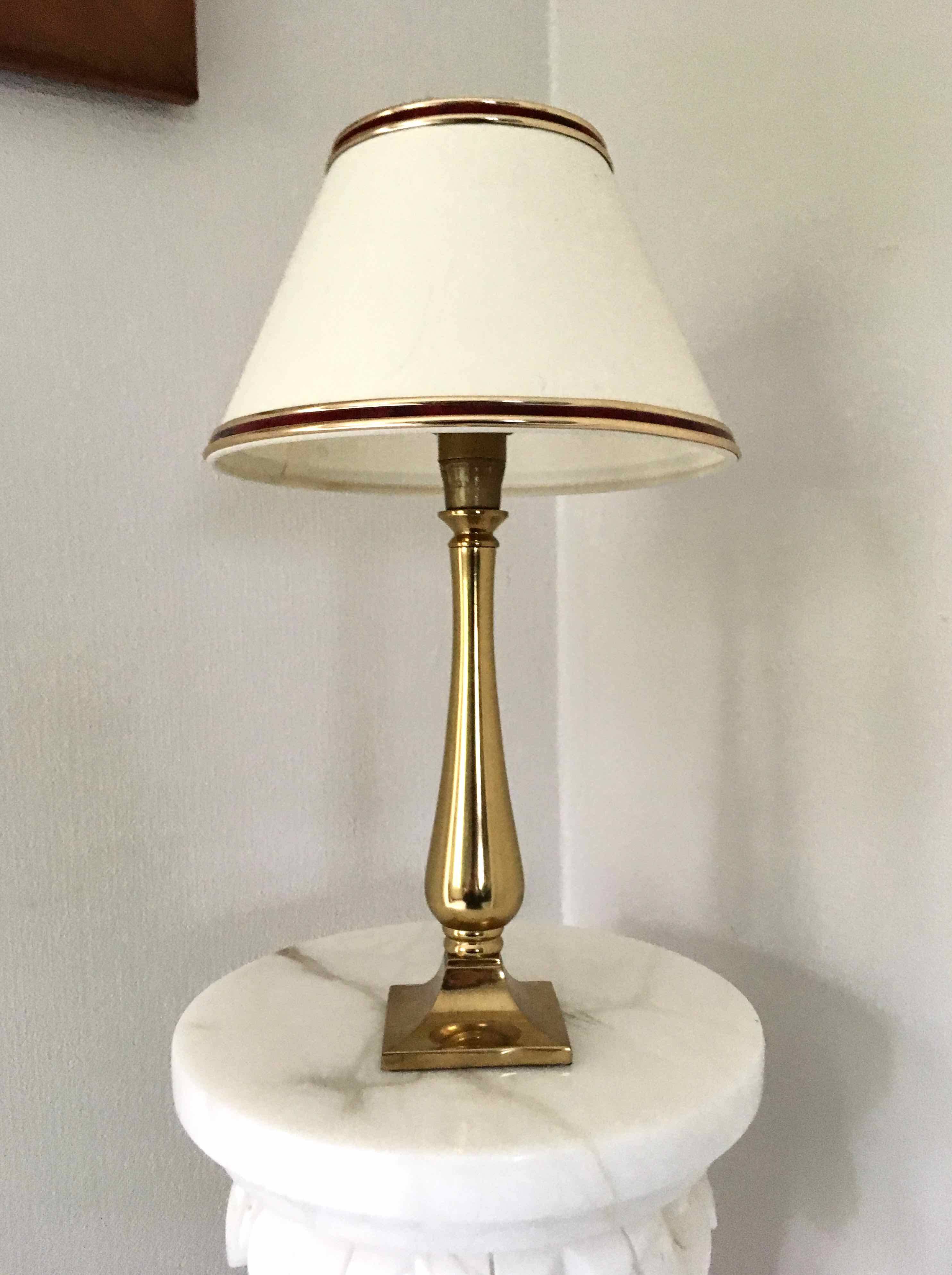 Brass base bedside lamp