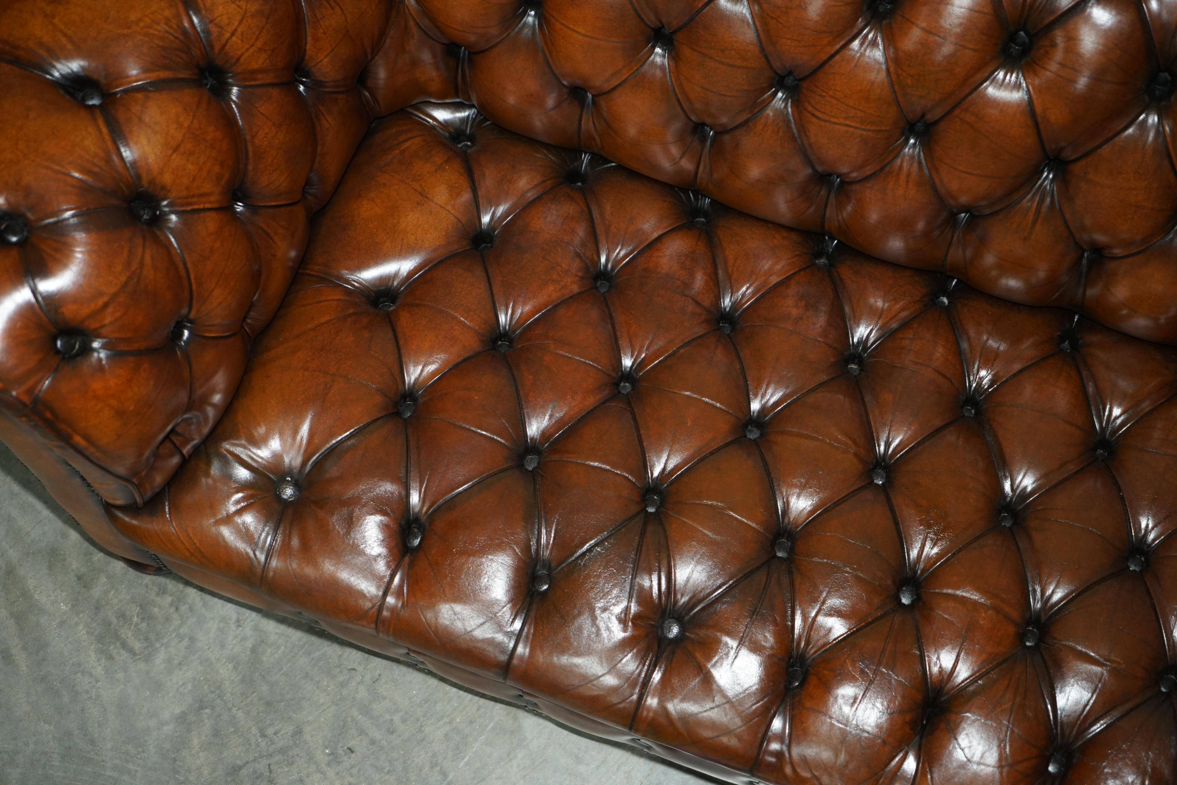 Chesterfield leather sofa, Art Deco style, fully restored.