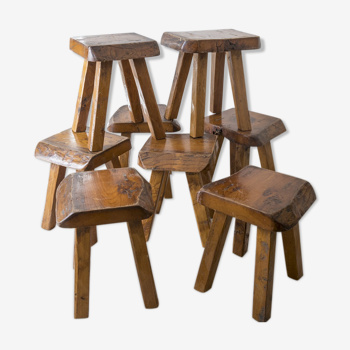 Set of 8 brutalist stools