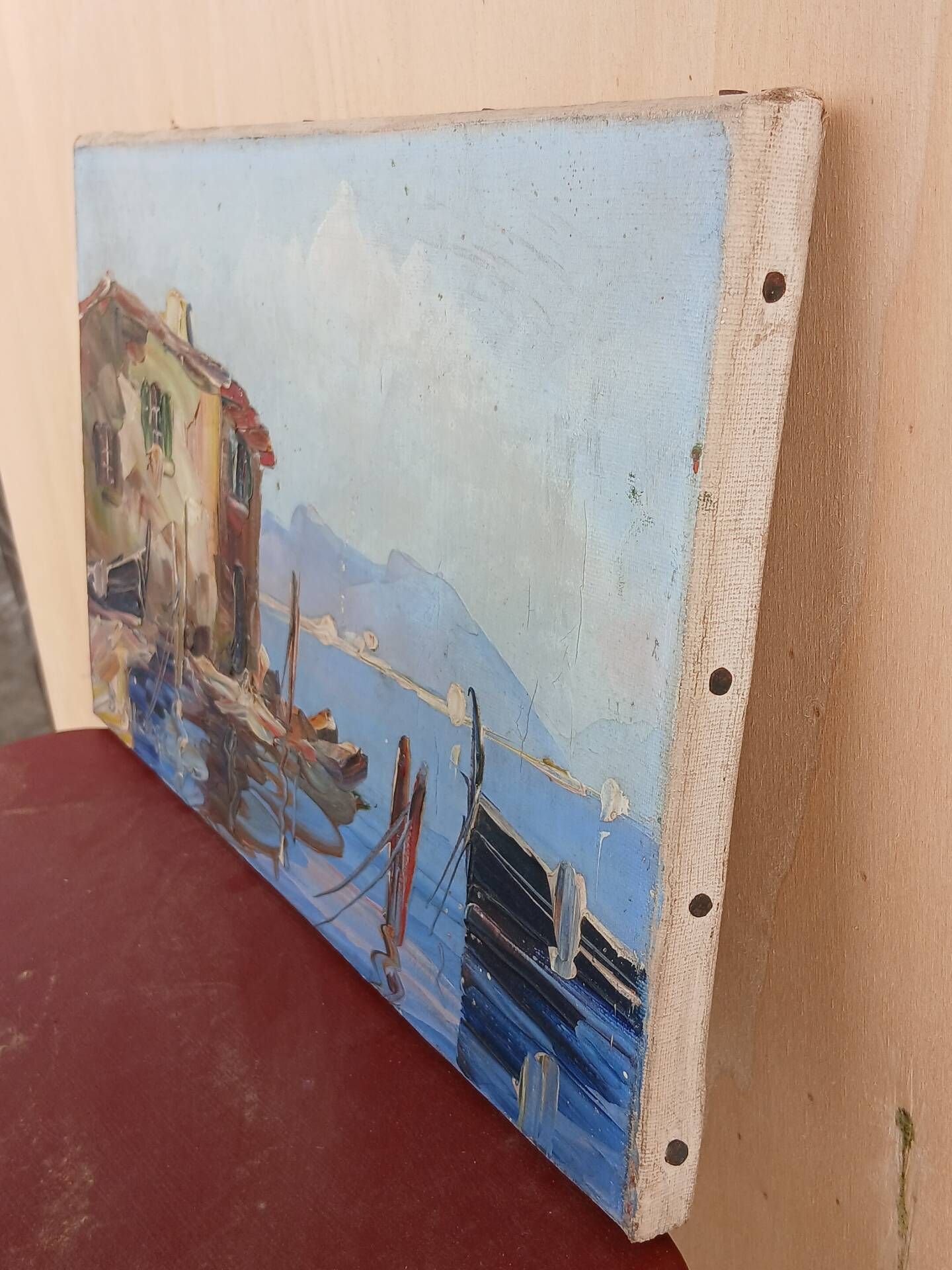 Peinture port de pêche Méditerranéen