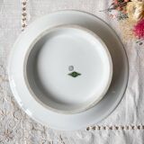 Vintage Limoges Porcelain Cake Stand with Floral Pattern