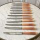 Set of 12 vintage horn knives 70s