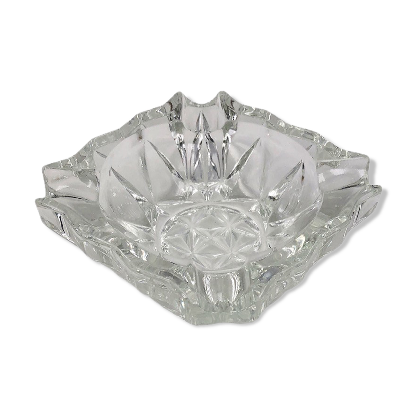 Vintage ashtray in chiseled glass