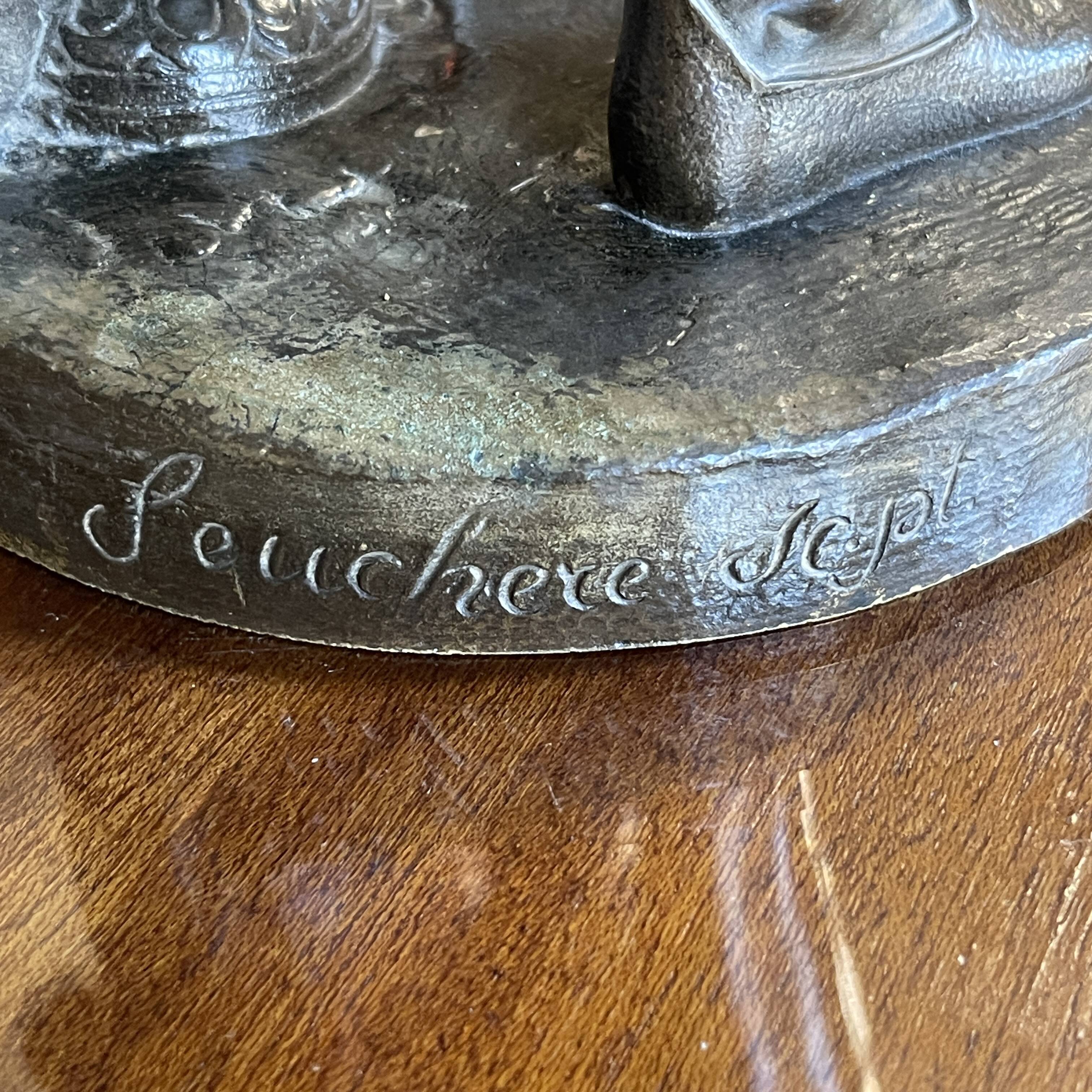 'The Ceramist Bernard Palissy' By Vittoz Bronzier, Bronze Sculpture