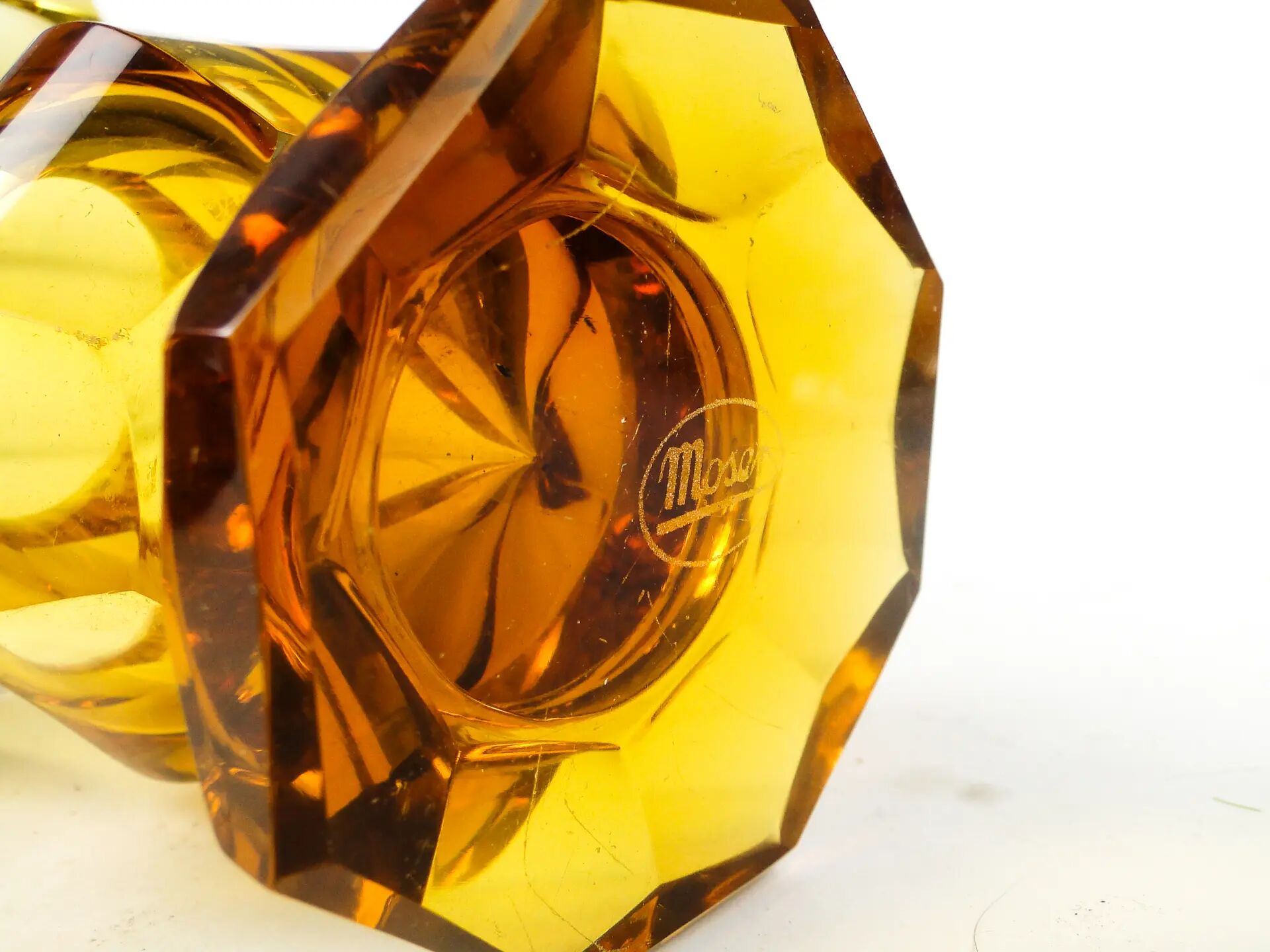 Art Deco vase, crystal, Moser, Czechoslovakia, 1930s