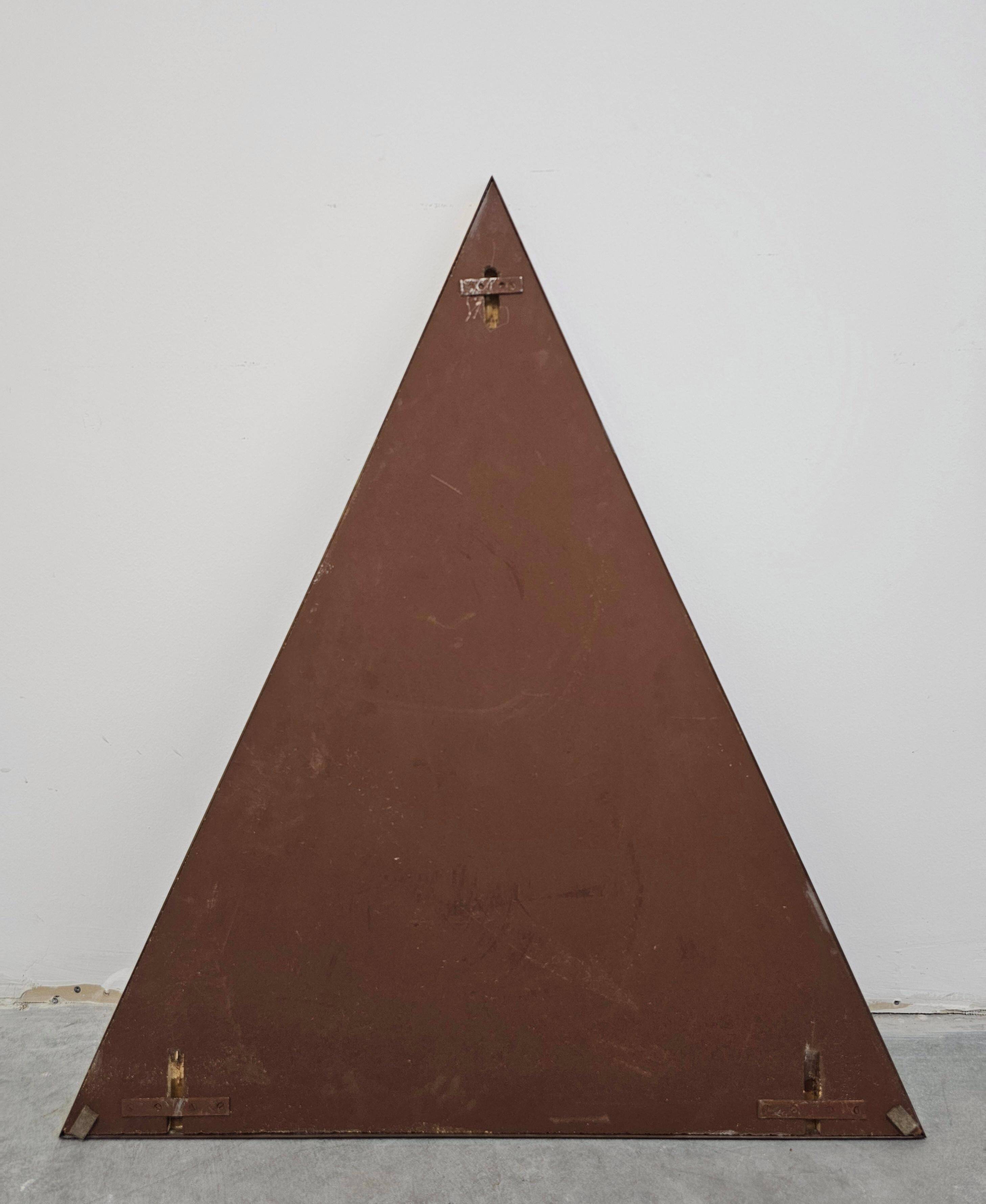 Modern mid-century triangular mirrors in bronze, 1950s