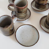 Coffee set for 6 in glazed stoneware