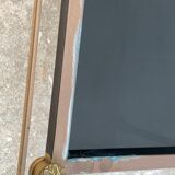 End table in bronze and black opaline glass