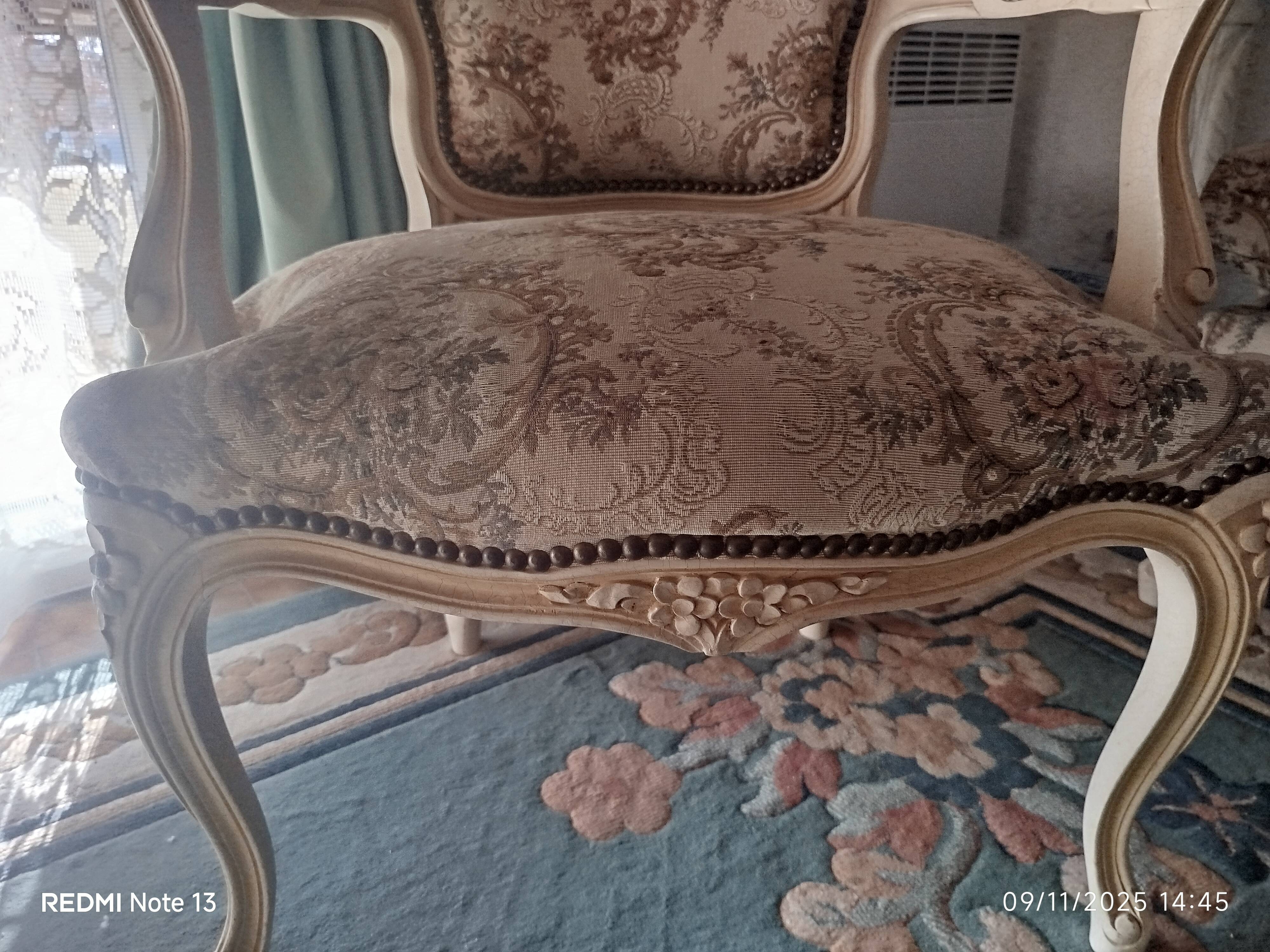 LOUIS XV STYLE CHAIRS WITH ARMRESTS