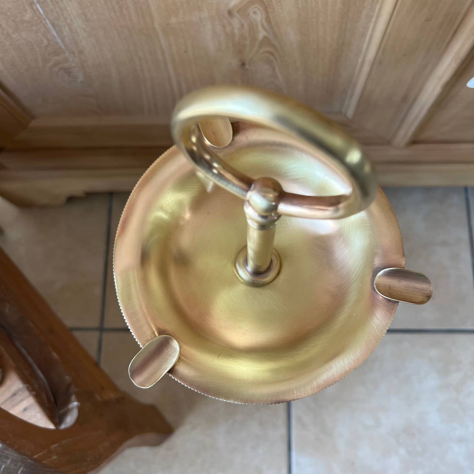 Gold-plated brass ashtray