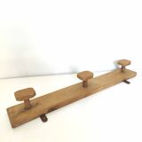 Wooden wall coat rack 3 hexagonal hooks