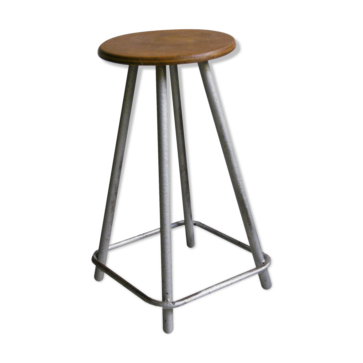 Wood and metal stool