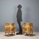 Antique bedside tables in Baroque style, wooden, Italy, 20th century.