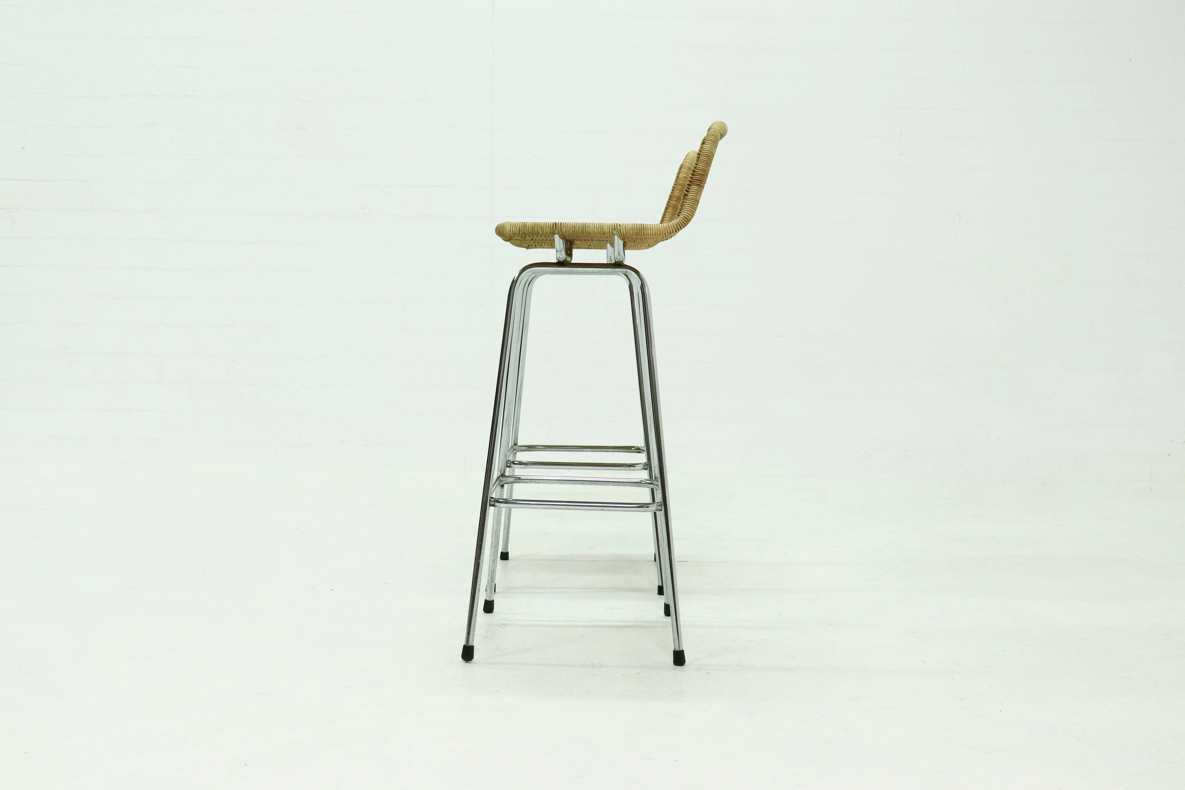Set of 2 bar stools designed by Dirk van Sliedregt for Rohe Noordwolde 1960