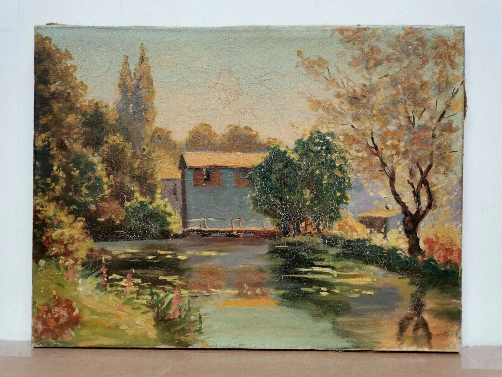 Old painting, Oil on canvas, beautiful landscape