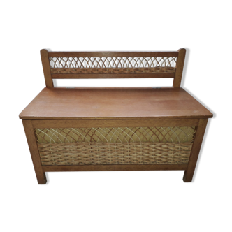 Rattan vintage toy box