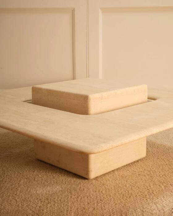 Saturn travertine table