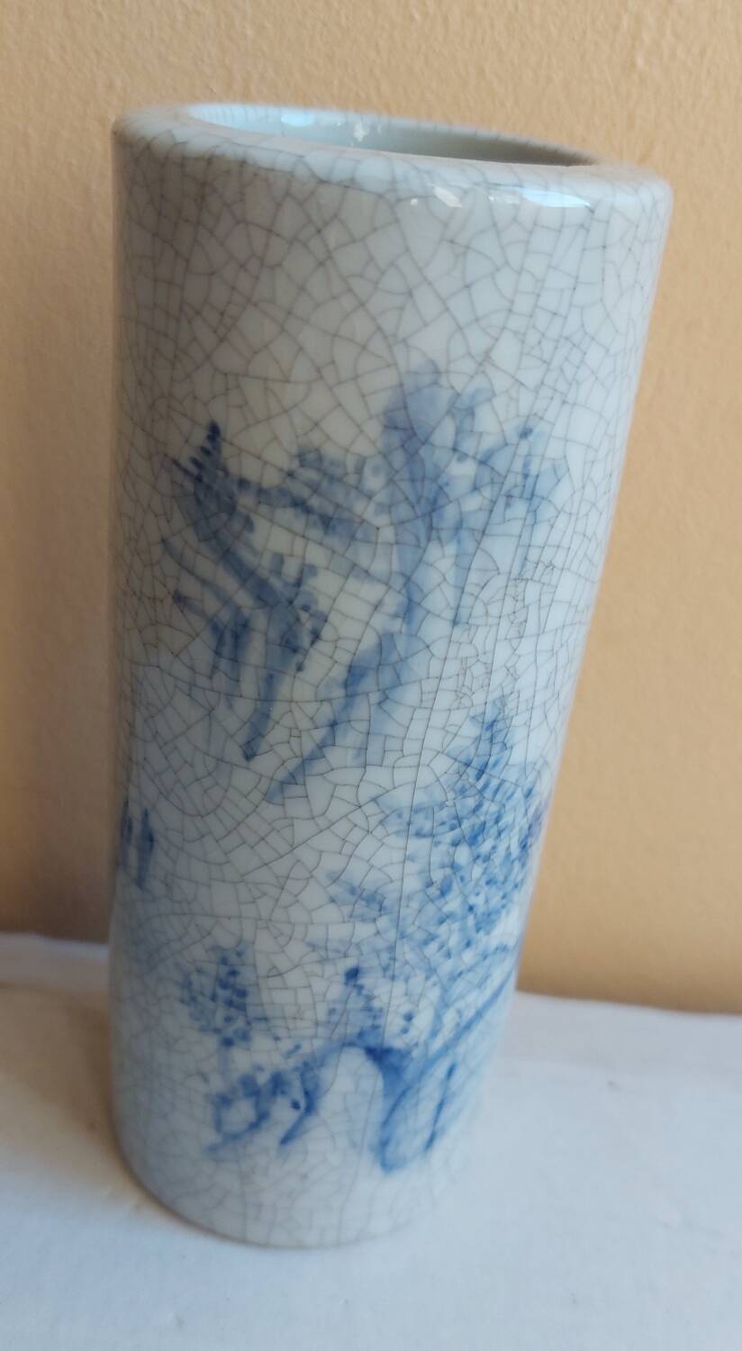 Small vintage cracked effect soliflore vase