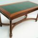 Mahogany coffee table, green leather, bronze Empire style