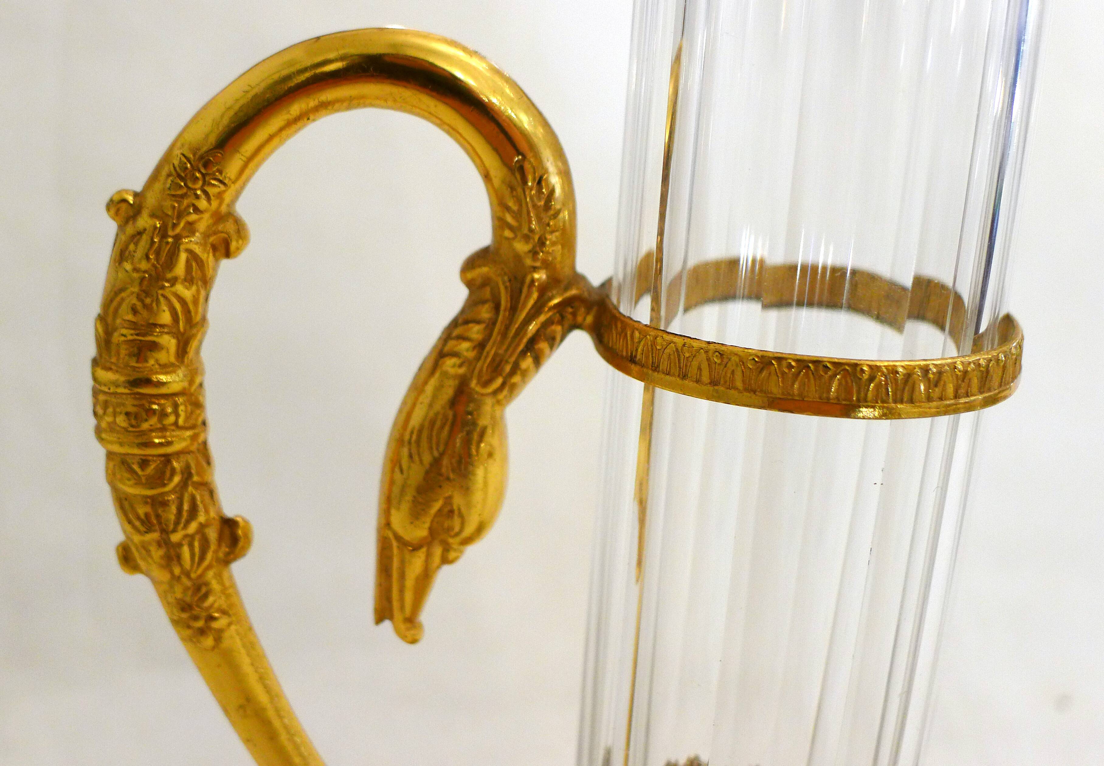 Swan neck soliflore vase in Empire style