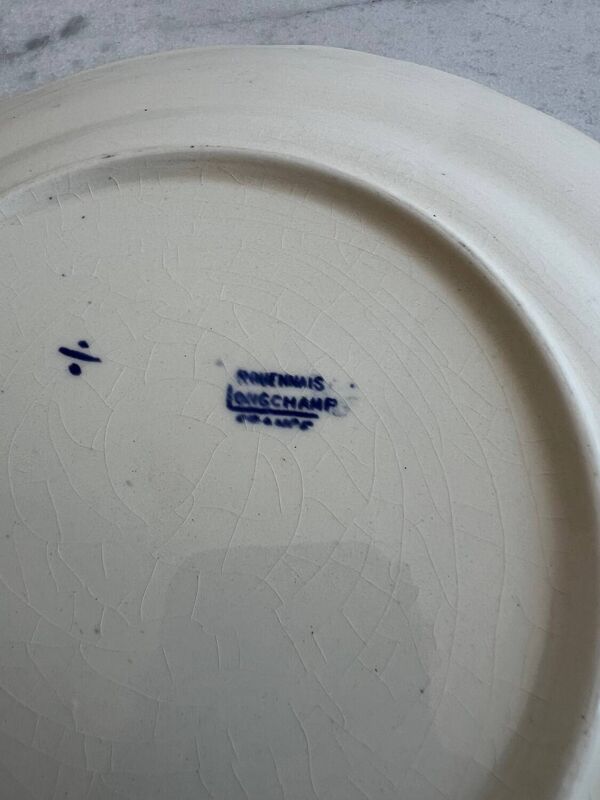 Assiettes plate Longchamp France, modèle Rouennais