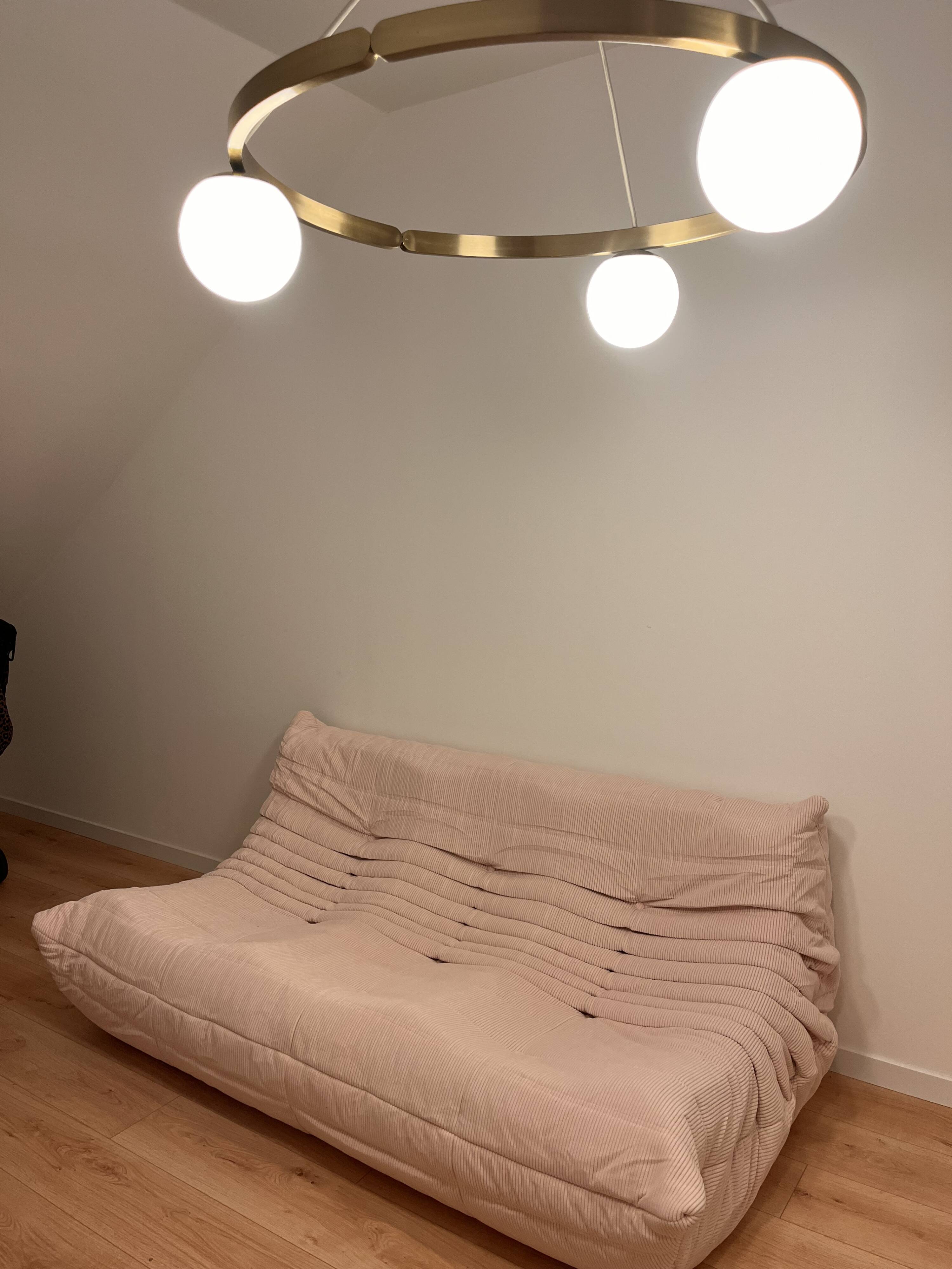 Contemporary 3-seater sofa in corduroy style Ligne Roset.