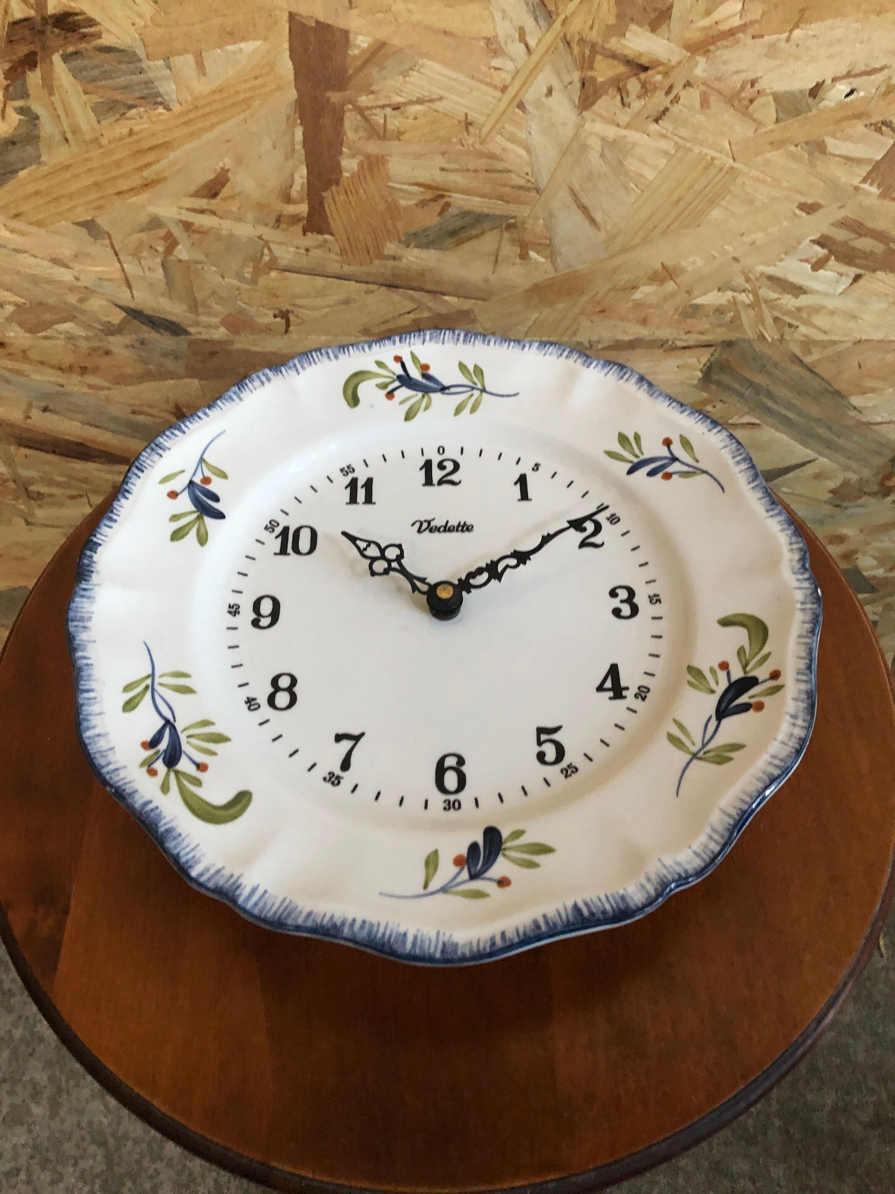 Old clock clock star ceramic plate sarreguemines vintage