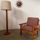 Old vintage Scandinavian design pine armchair from the 70s