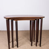 Set of 3 nesting tables "beans" danish rosewood 1960