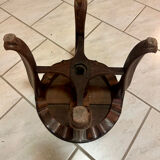 Antique Napoleon III adjustable piano stool and canvas