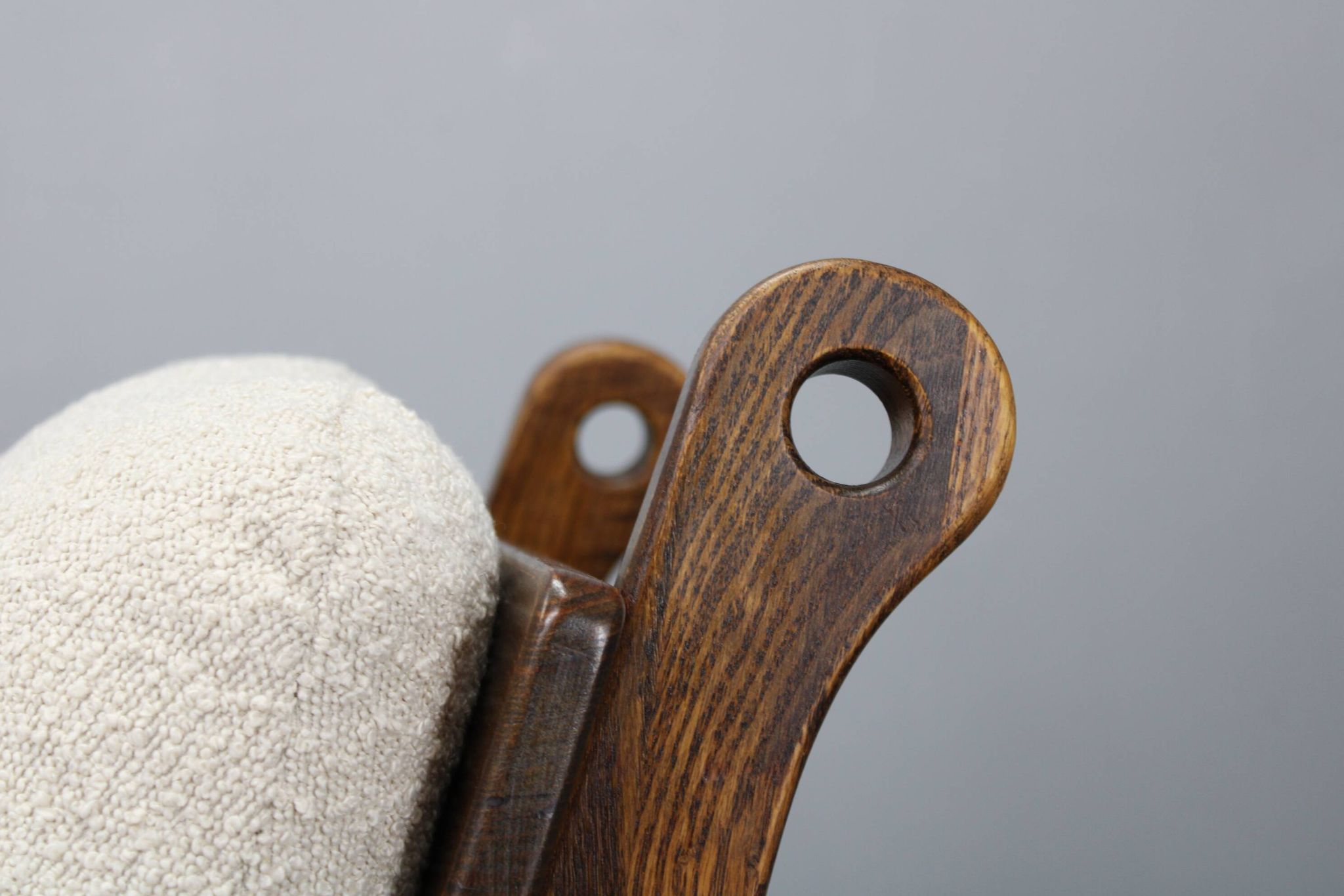 Pair of Brutalist oak armchairs, Czechoslovakia, 1970s