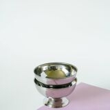 Set of 4 small stainless steel ice cream cups, Design, 1970, 9.5 X 5.5 cm