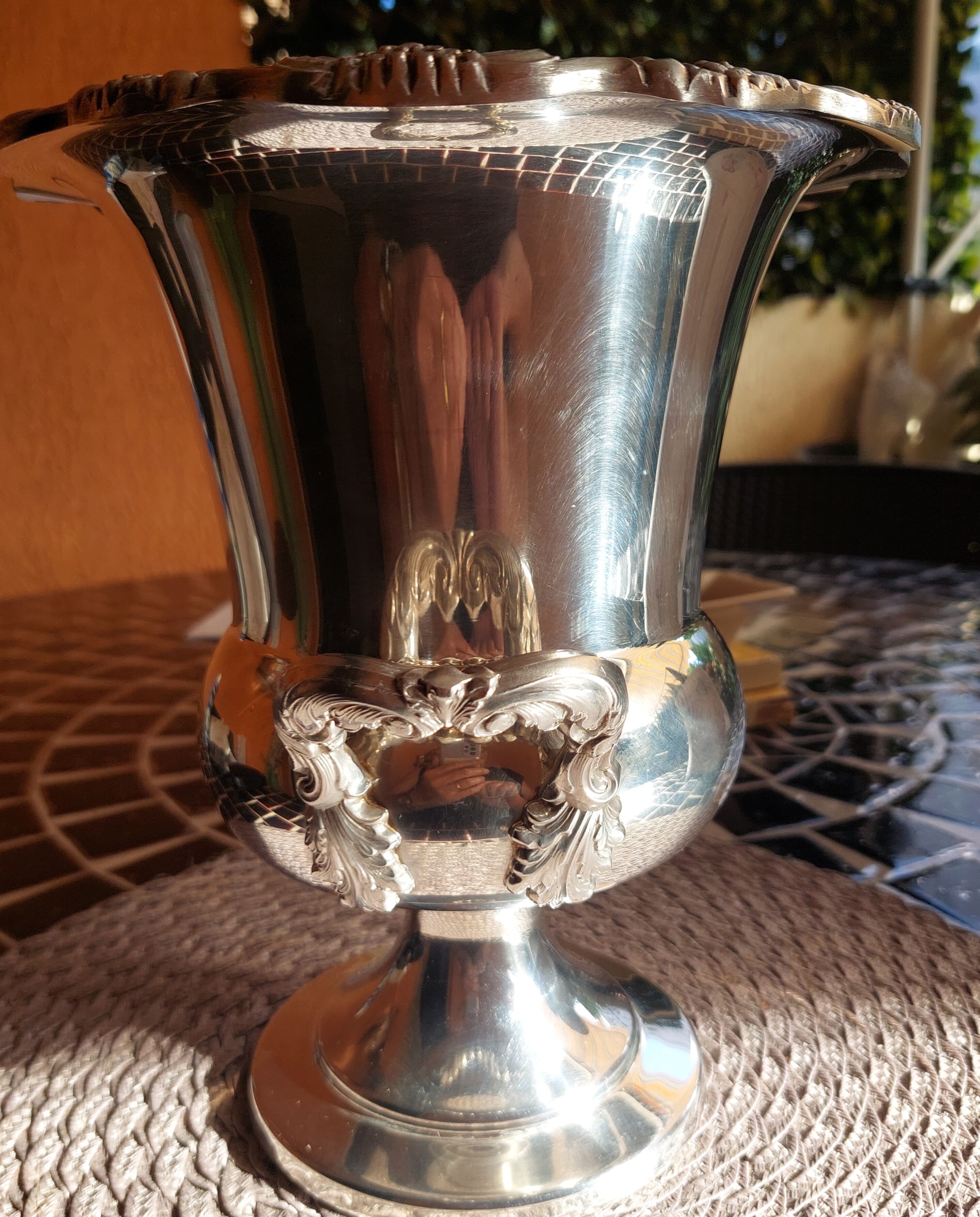 silver-plated champagne bucket