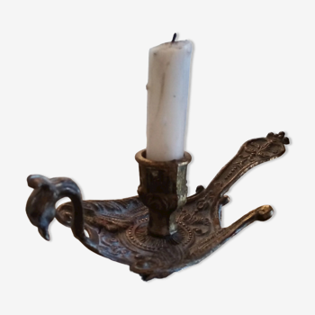 Vintage Gothic style brass candle holder