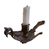 Vintage Gothic style brass candle holder