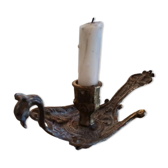 Vintage Gothic style brass candle holder