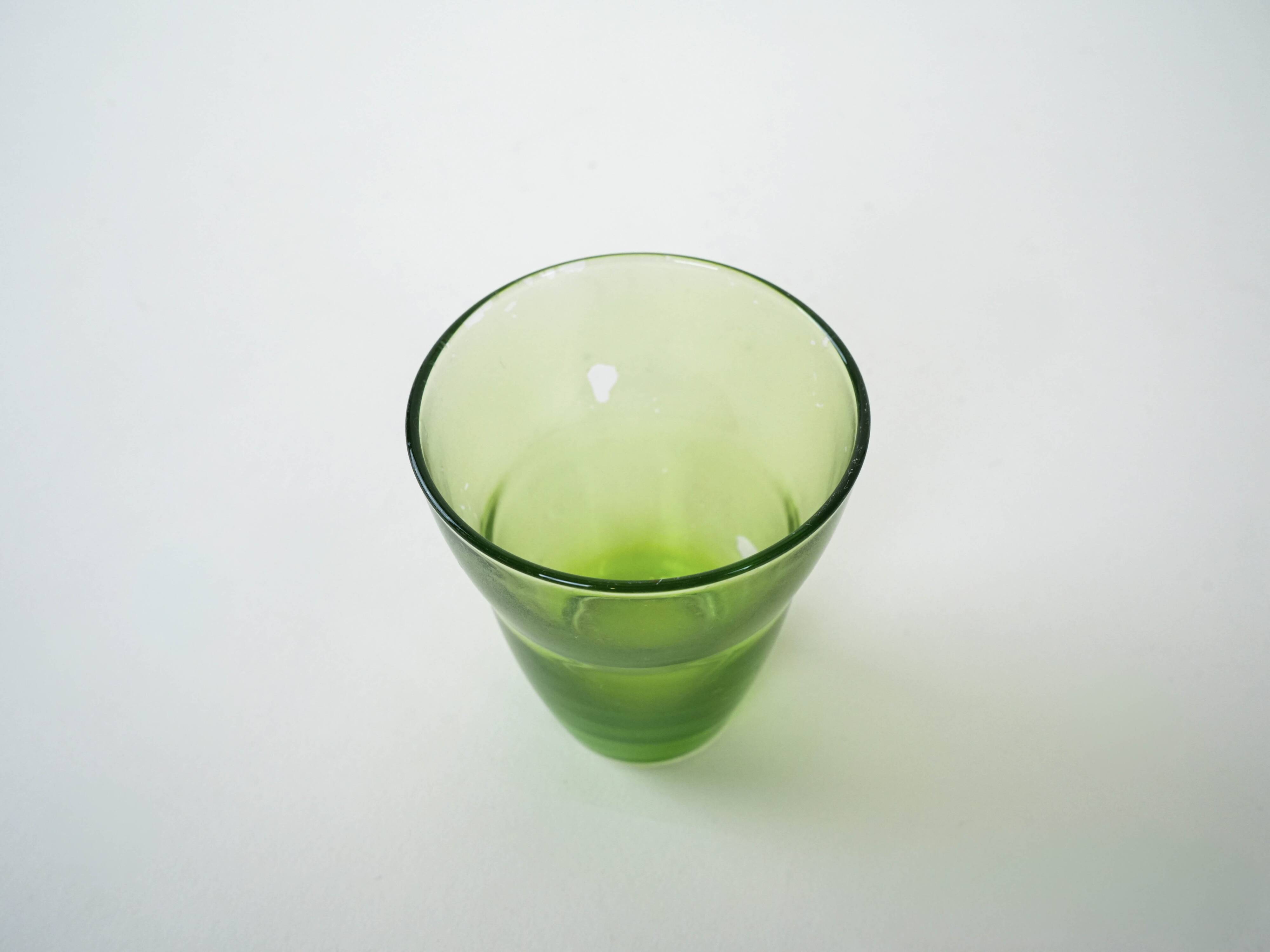 Set of green glasses, Italian design, 1980s, production: Italy