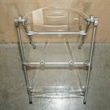 Metal and lucite folding chair, swivel backrest.