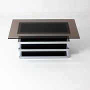 Table basse vintage noire et chromée par Belgo Chrom, 1970