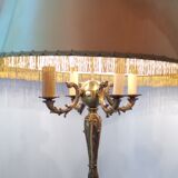 Floor lamp gilded bronze tripod 4 fires