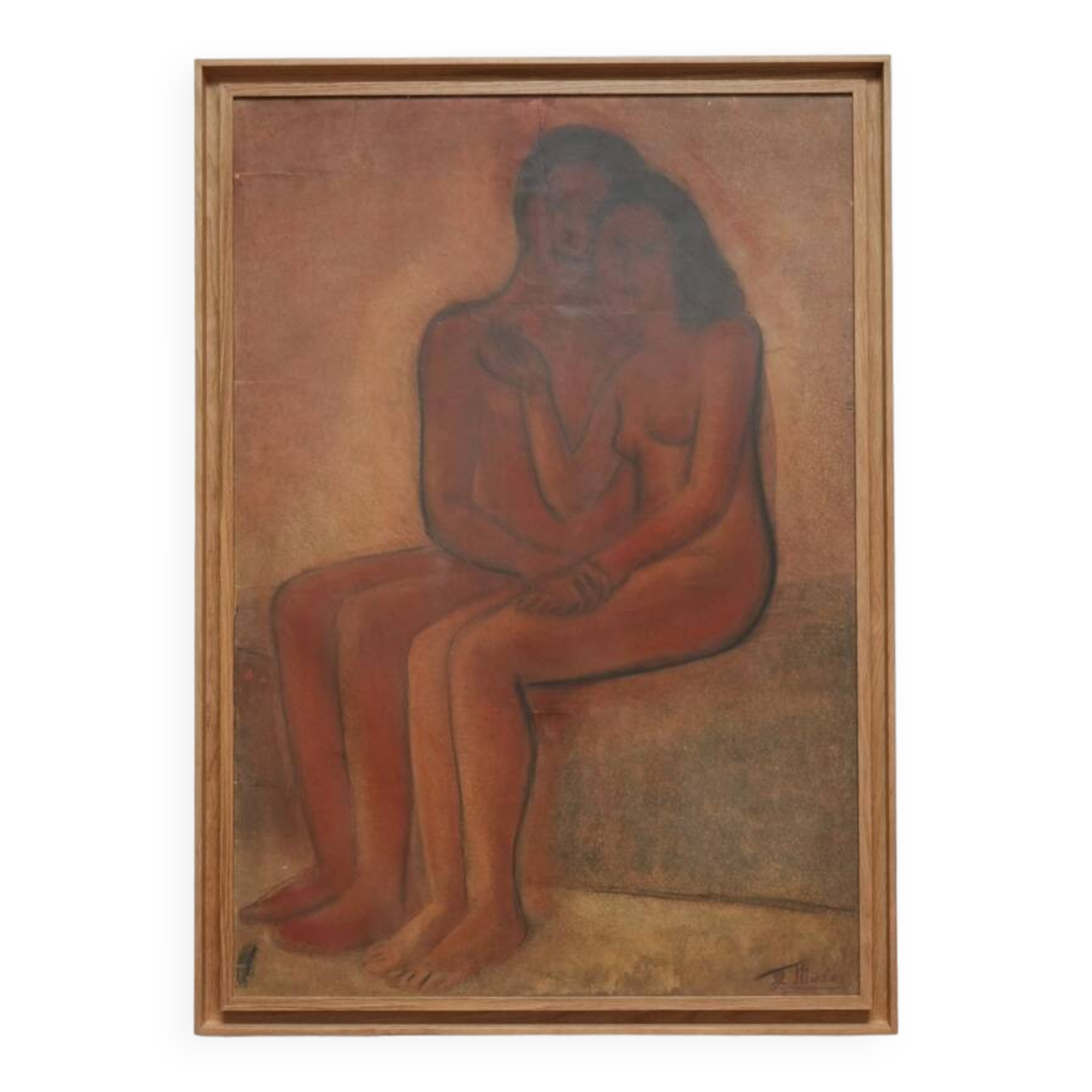 Naked couple painting, 1970s.