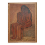 Naked couple painting, 1970s.