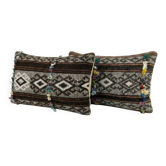 Set of 2 vintage kilim cushion covers 38x61 cm