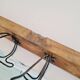 Antique wooden wall coat rack with metal hooks L200