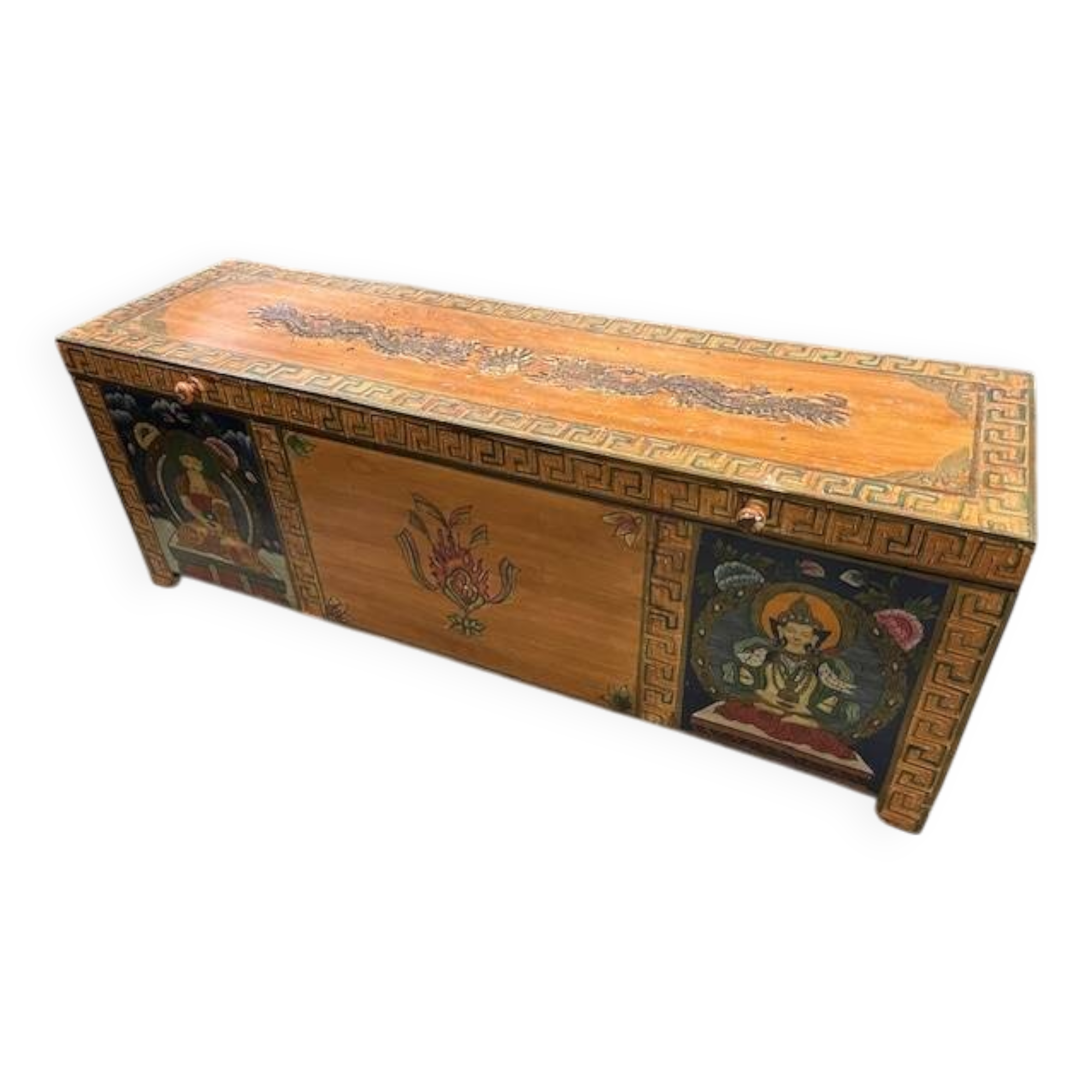 large hand-painted Indonesian chest