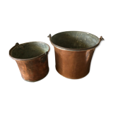 Set of 2 copper pots
