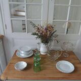 Louis XVI style desk and serving trolley in beautifully crafted verdigris walnut.