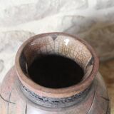 Raku vase with incised decoration