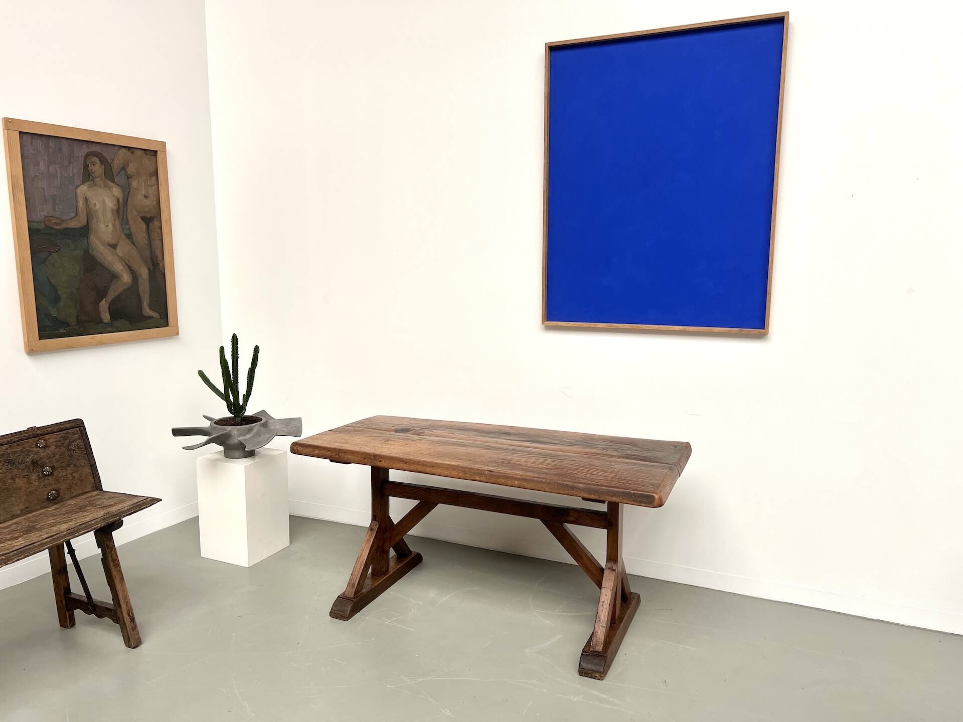 19th century brutalist oak table