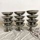 New stainless steel ice cream cups on pedestals, 1960s-70s
